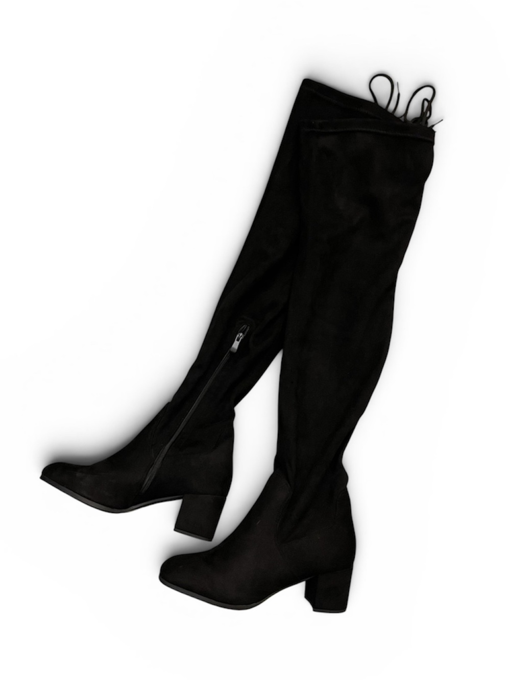 Dream Pairs Black Over-the-Knee Block Heel Boots